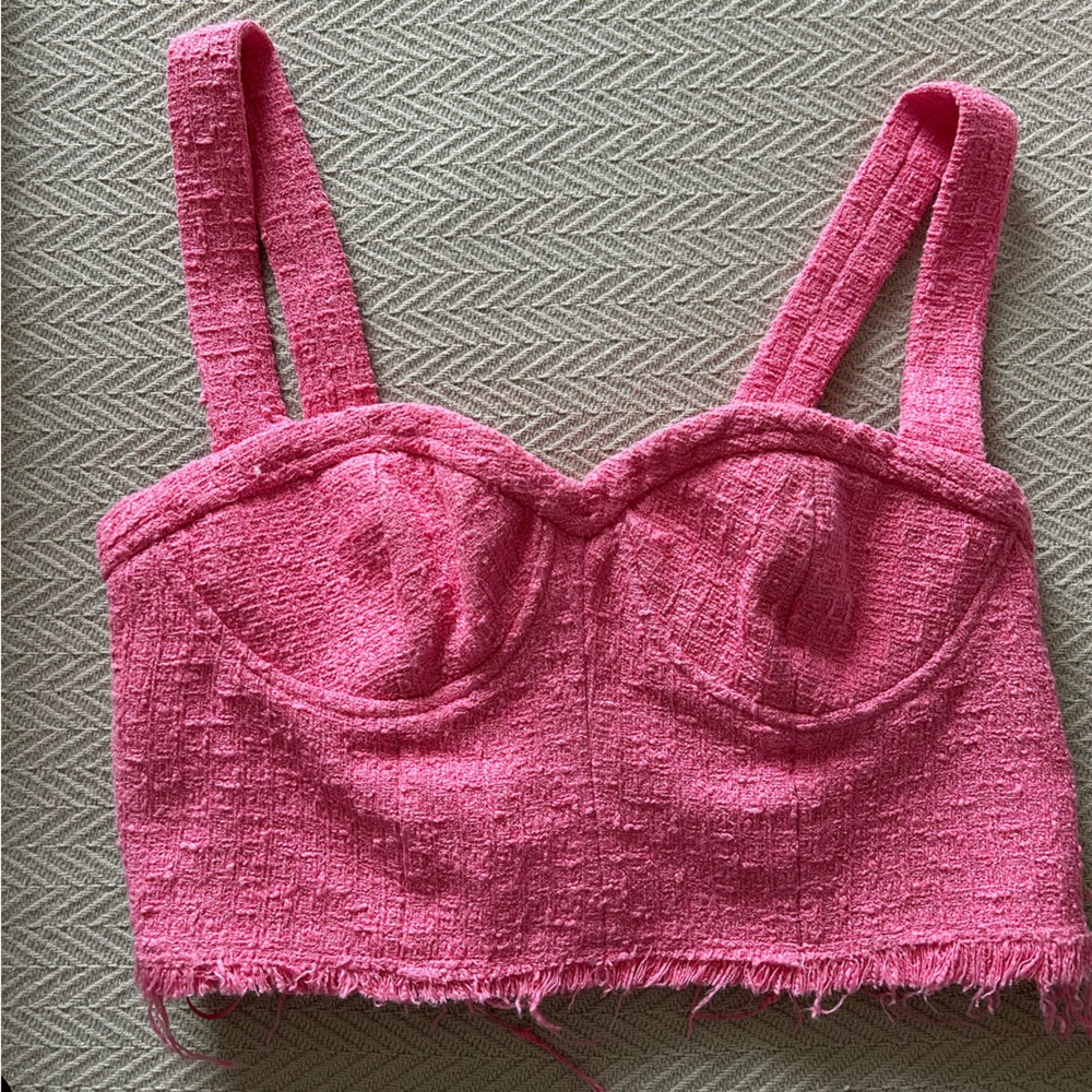 ZARA PINK CORSET BARBIE INSPIRED CROP TOP🩷MEDIUM